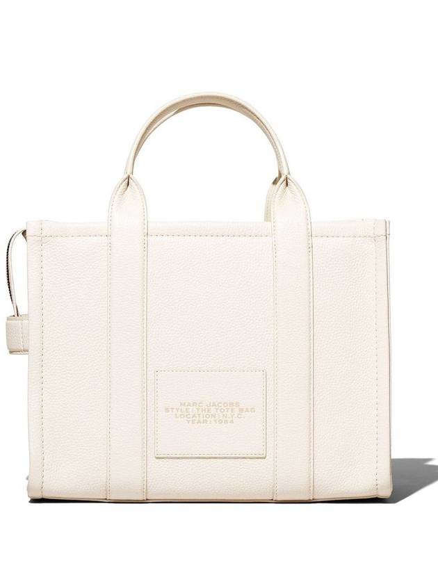 Logo Medium Leather Tote Bag Ivory - MARC JACOBS - BALAAN 4