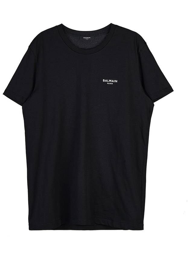 Logo Print Eco Responsible Cotton Short Sleeve T-Shirt Black - BALMAIN - BALAAN 2