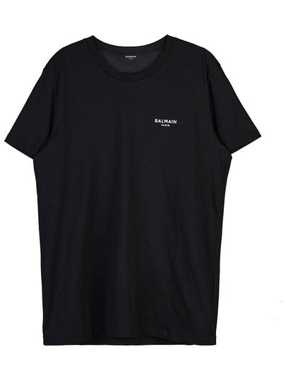 Logo Print Eco Responsible Cotton Short Sleeve T-Shirt Black - BALMAIN - BALAAN 2