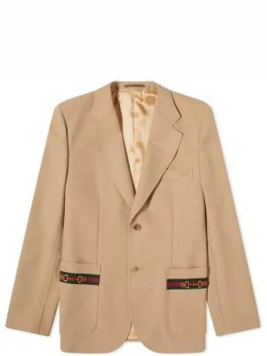 Fluid Drill Formal Web Suit Jacket Beige - GUCCI - BALAAN 2