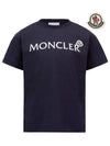 Kids Logo Short Sleeve T Shirt Night Blue 8C00003 89AFV 778 8A 10A - MONCLER - BALAAN 2