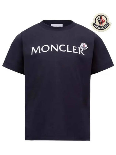 Kids Logo Short Sleeve T Shirt Night Blue 8C00003 89AFV 778 8A 10A - MONCLER - BALAAN 2