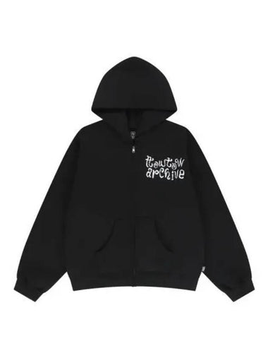 Tow Toe Archive Bumpy Logo Zip Up Hoodie Black - TOWTOW.ARCHIVE - BALAAN 1