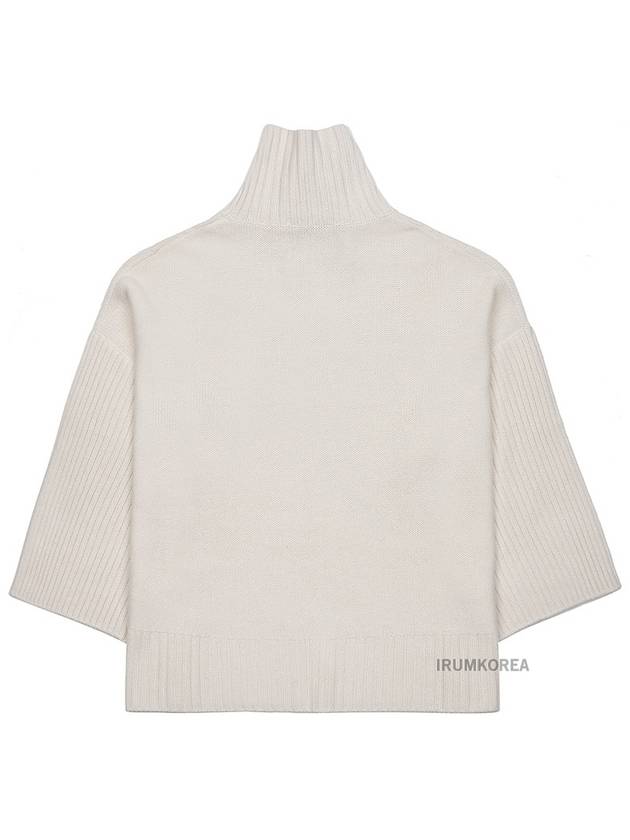 Women's Okra Cable Cashmere Turtleneck White - MAX MARA - BALAAN 3