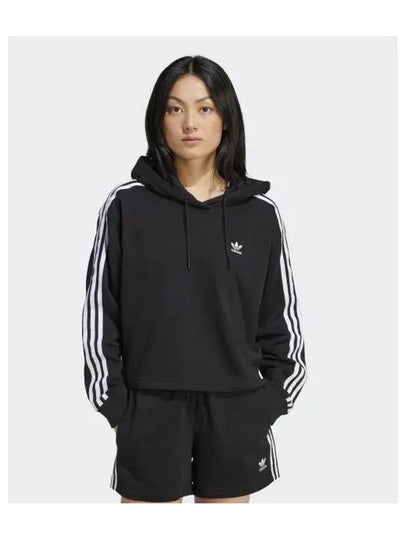 Adicolor 3 Stripe Short Hooded Top Black - ADIDAS - BALAAN 2