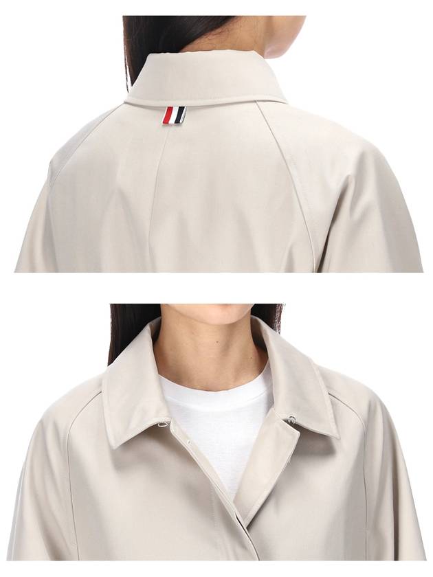 Waterproof Cotton Twill Raglan Trench Overcoat Khaki - THOM BROWNE - BALAAN 8