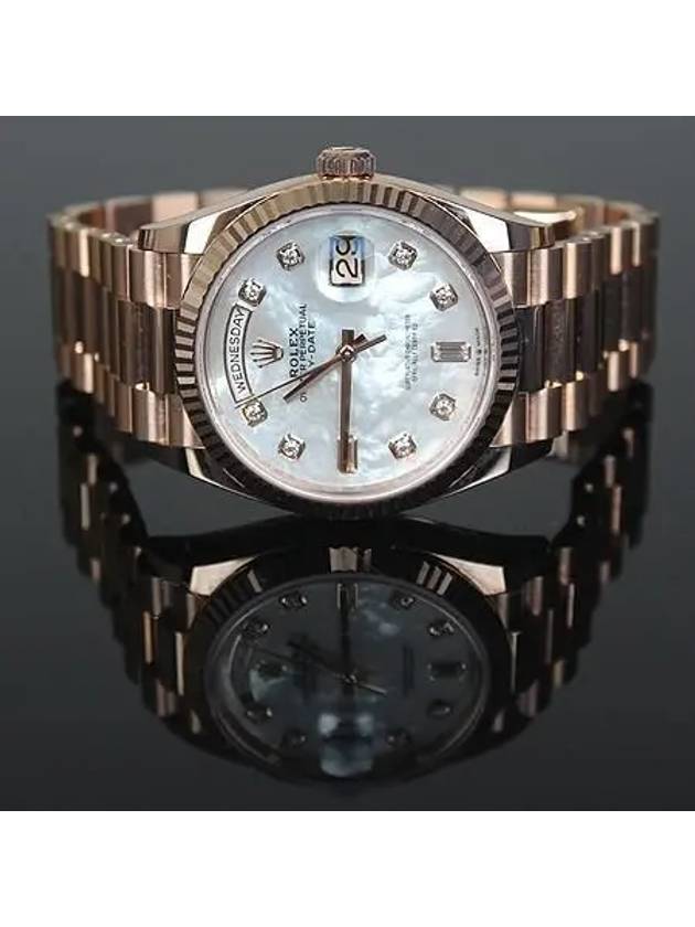 Rolex 128235 10 point diamond mother of pearl rose gold box Day Date 36MM watch - ROLEX - BALAAN 4