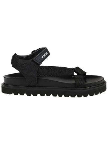 Women's Strap Logo Flavia Sandals Black - MONCLER - BALAAN.