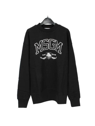 Men's College Logo Cotton Sweatshirt Black - MSGM - BALAAN 1