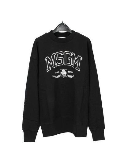 Men's College Logo Cotton Sweatshirt Black - MSGM - BALAAN 2