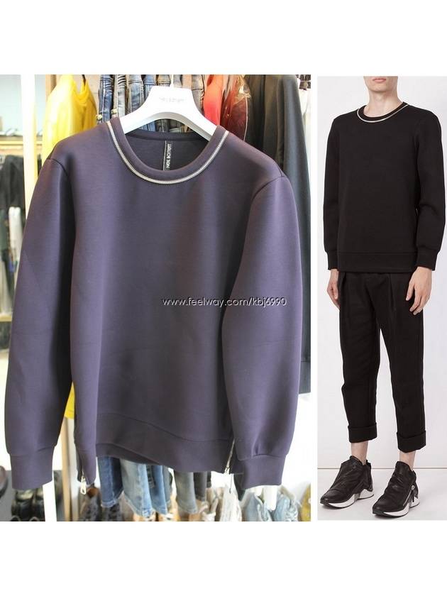 Men's zipper neckline side zipper neoprene sweatshirt PBJS06A3557 415 - NEIL BARRETT - BALAAN 1