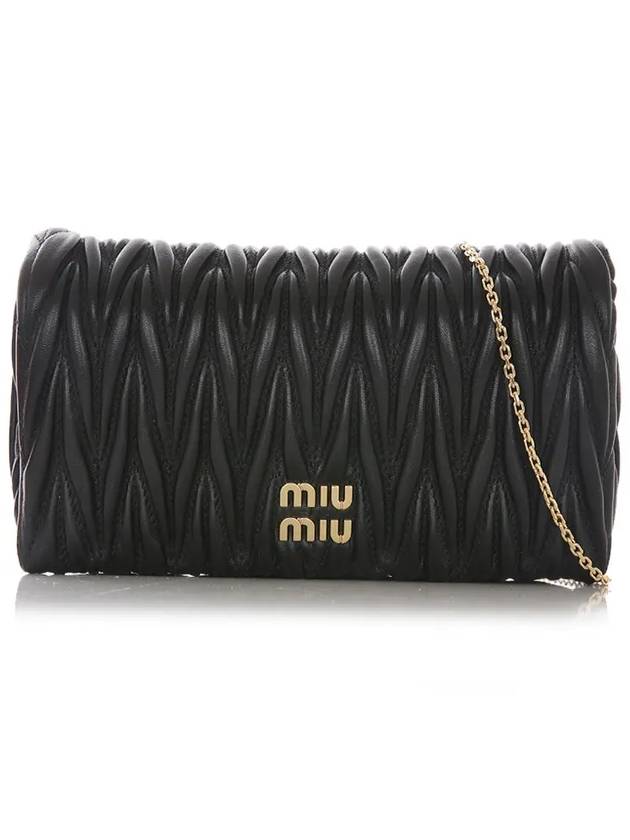 Matelasse Nappa Leather Logo Mini Bag Black - MIU MIU - BALAAN 3