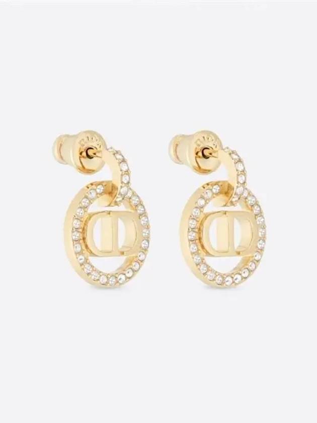 Petit CD Crystal Earrings Gold - DIOR - BALAAN 3