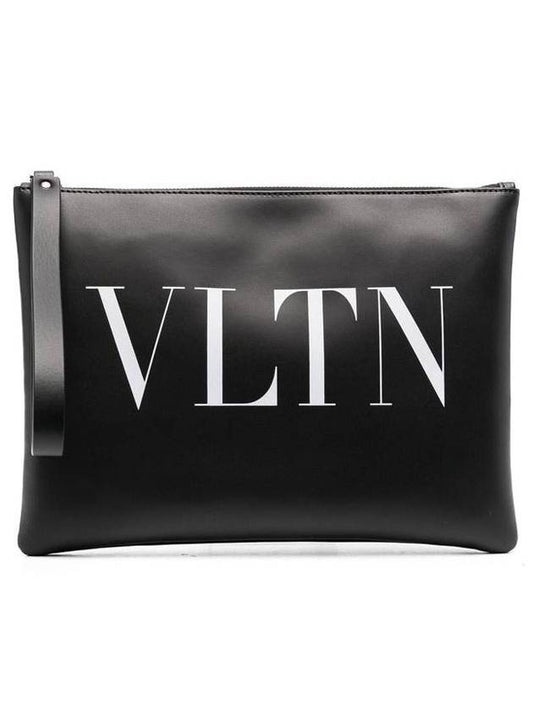 VLTN Logo Clutch Bag Black - VALENTINO - BALAAN.