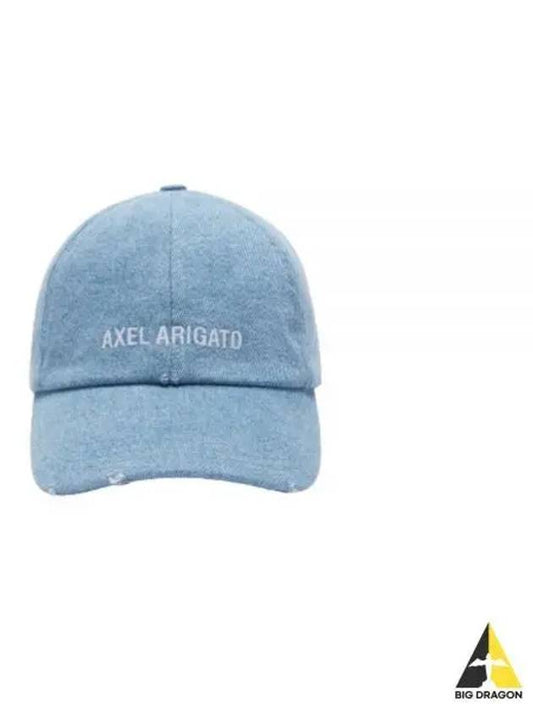 Hat X2240002 LIGHT BLUE WASH Block Distressed Cap - AXEL ARIGATO - BALAAN 2