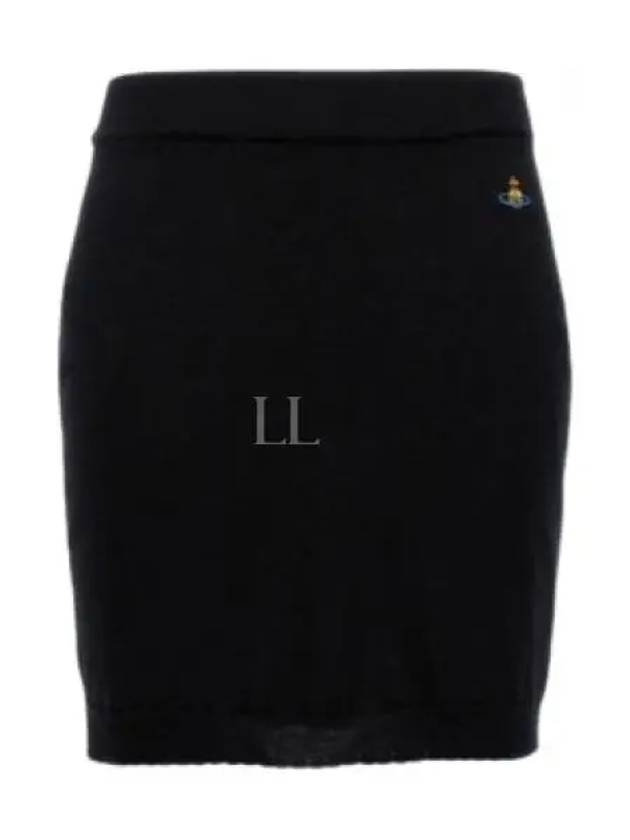 Bea Logo Knit Mini H-Line Skirt Black - VIVIENNE WESTWOOD - BALAAN 2