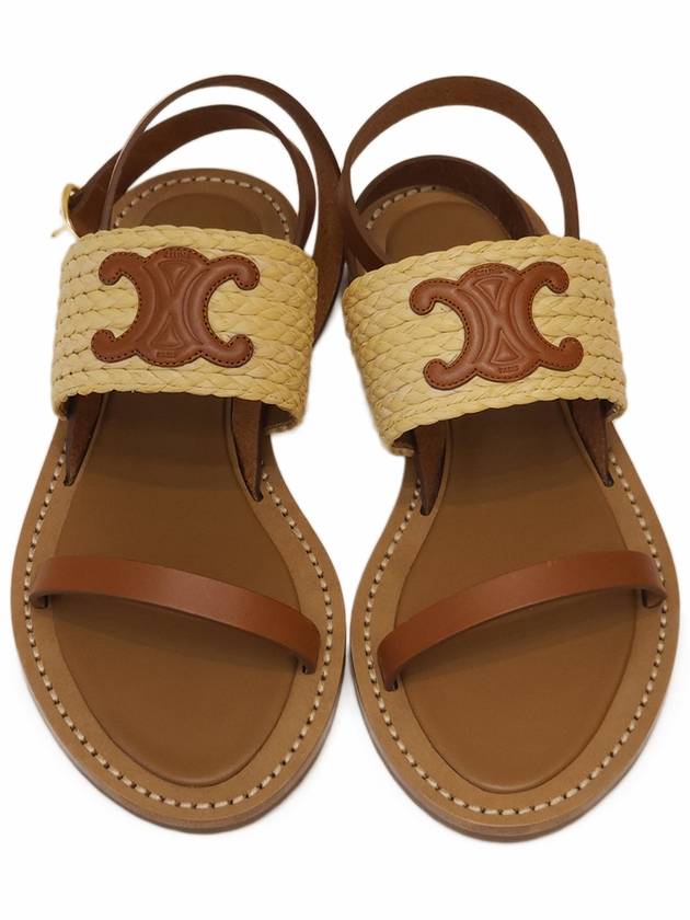 Limpia Flat Strap Sandals Brown - CELINE - BALAAN 5