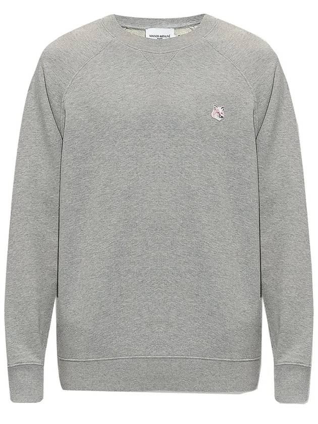 Monochrome Fox Head Patch Classic Cotton Sweatshirt Grey Melange - MAISON KITSUNE - BALAAN 3