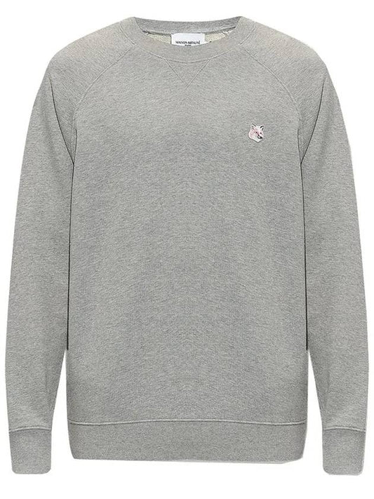 Monochrome Fox Head Patch Classic Cotton Sweatshirt Grey Melange - MAISON KITSUNE - BALAAN 2