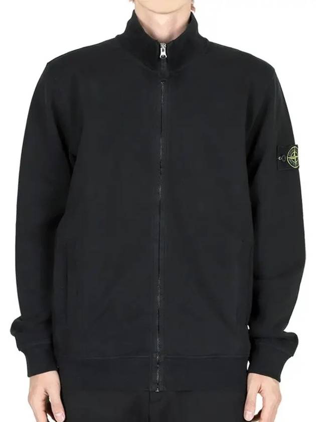 Logo Patch Zipper Zip-Up Jacket Black - STONE ISLAND - BALAAN 3