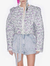 Drew Short Quilted Printed Cotton Jacket Ecru Lilac - ISABEL MARANT - BALAAN 7