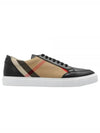 House Check Panel Leather Low Top Sneakers Black - BURBERRY - BALAAN 2