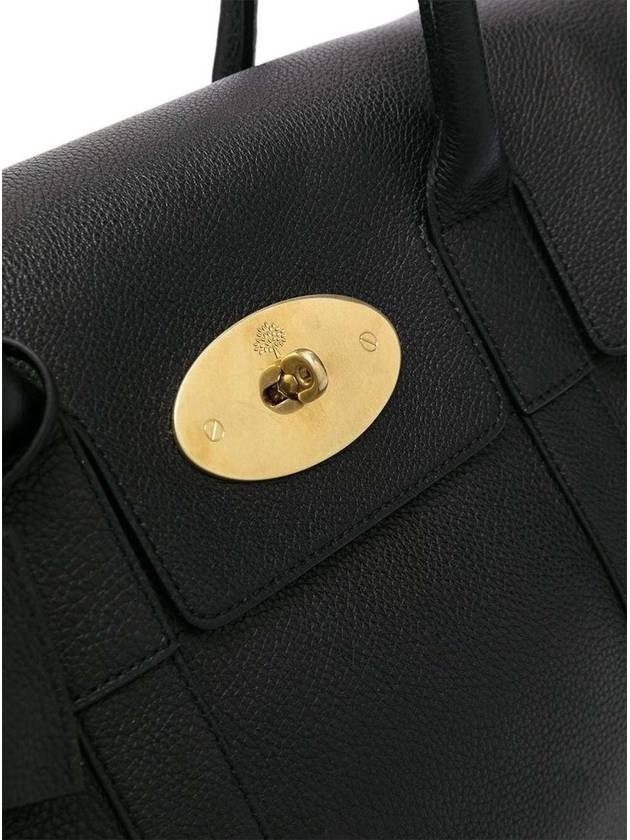 Small Bayswater Classic Grain Tote Bag Black - MULBERRY - BALAAN 5