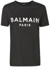 Women's Cotton Logo Print Short Sleeve T-Shirt Black - BALMAIN - BALAAN.