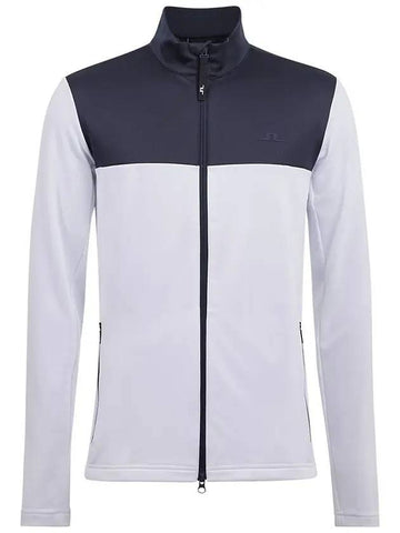 Men's Banks Mid Layer Zip Up Jacket Navy White - J.LINDEBERG - BALAAN 1