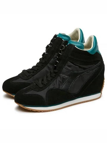 Women s Equip Wedge High Top Black Sneakers 158925 80013 1156751 - DIADORA - BALAAN 1