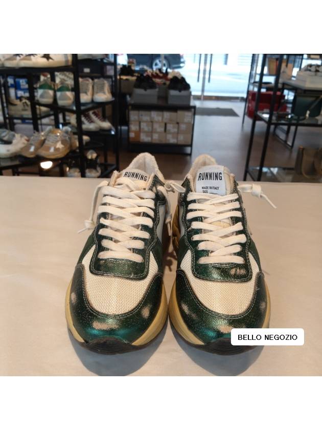 Running Logo Leather Low Top Sneakers Dark Green - GOLDEN GOOSE - BALAAN 4