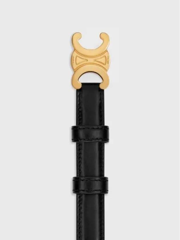 Triomphe Small Taurillon Leather Belt Black - CELINE - BALAAN 4