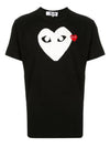 Double Heart Short Sleeve T-Shirt Black - COMME DES GARCONS - BALAAN 1