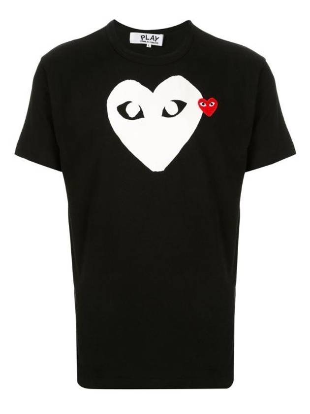 Double Heart Short Sleeve T-Shirt Black - COMME DES GARCONS - BALAAN 1