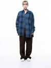 For Women W243SH01BL Loose Fit Flannel Check Shirt Blue - CHANCE'S NOI - BALAAN 5