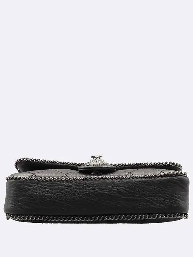 Black Leather Leo Ryan CC Metallic Flap Bag Chain Shoulder - CHANEL - BALAAN 4