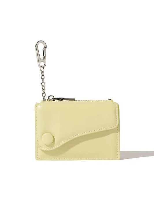 Dot Saddle Keyring Coin Zipper Business Card Holder Card Wallet Pale Lemon - LE MASQUE - BALAAN 2