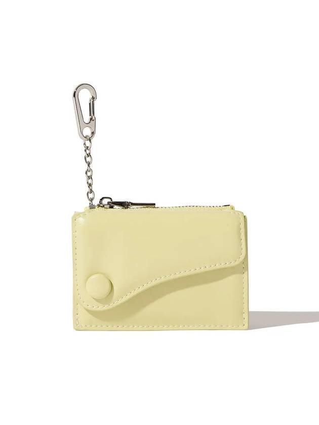 Dot Saddle Keyring Coin Zipper Business Card Holder Card Wallet Pale Lemon - LE MASQUE - BALAAN 1