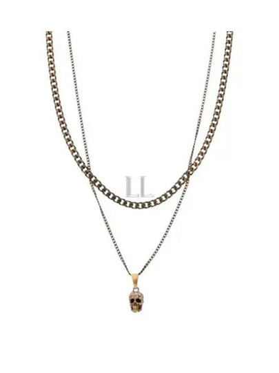 Double Skull Necklace Gold - ALEXANDER MCQUEEN - BALAAN 2