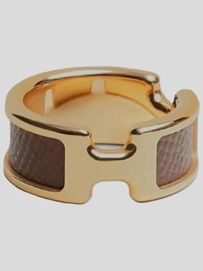 Olympe Small Model Ring Brown Gold - HERMES - BALAAN 2