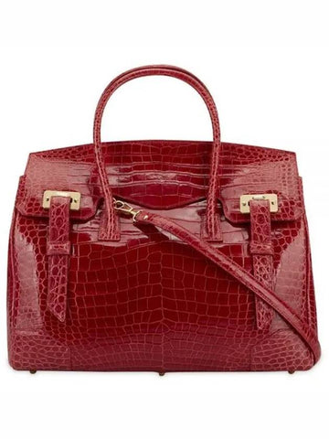 Women s Odeon Porosus Crocodile Leather Red Tote Bag 38 ROS 1156595 - COLOMBO - BALAAN 1