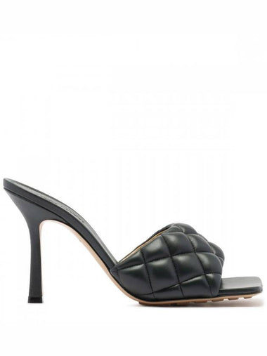 Quilted Nappa Sandal Heels Inkwell - BOTTEGA VENETA - BALAAN 1