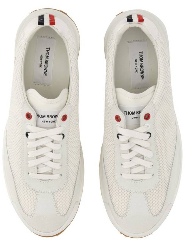 Fine Kid Suede Tech Runner White - THOM BROWNE - BALAAN 14