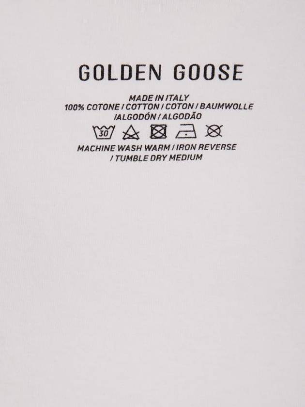 Black Lettering Cotton Short Sleeve T-Shirt White - GOLDEN GOOSE - BALAAN 9