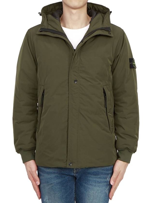 Logo Wappen Patch Hooded Jacket Green - STONE ISLAND - BALAAN 3