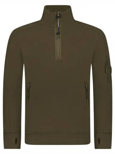 Diagonal Raised Fleece Half Zipped Sweatshirt Green - CP COMPANY - BALAAN 2