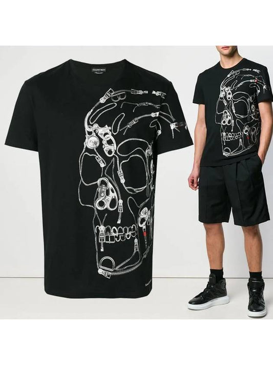 Men's Skull Short Sleeve T-Shirt Black - ALEXANDER MCQUEEN - BALAAN 2