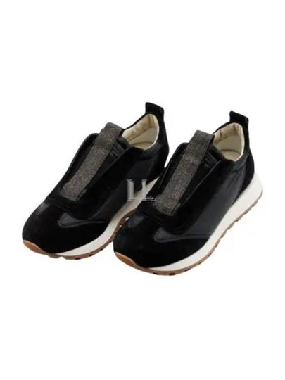 Suede Techno Runner Low Top Sneakers Black - BRUNELLO CUCINELLI - BALAAN 2