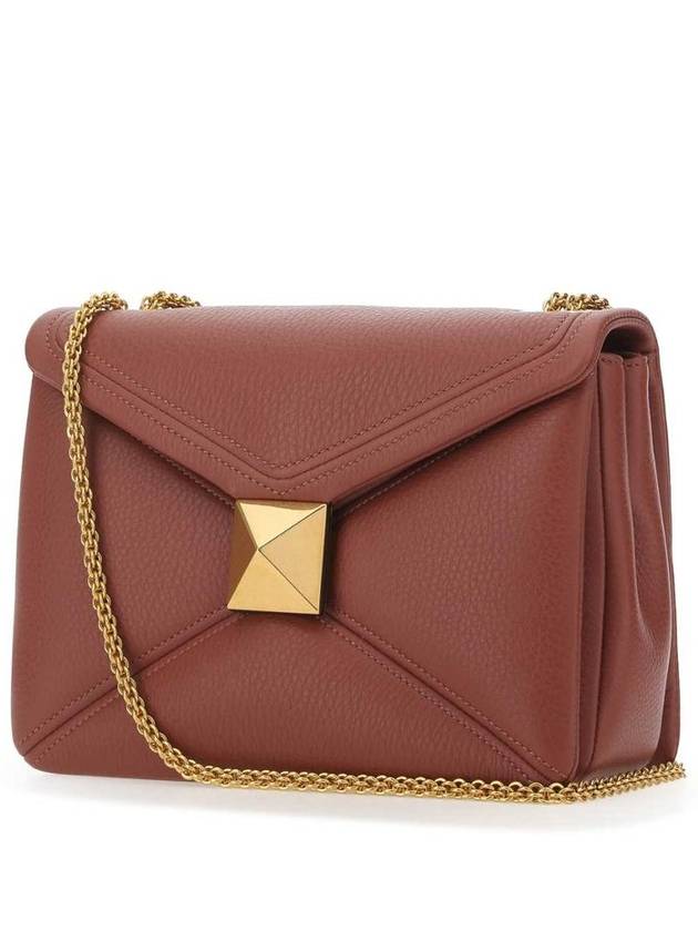 Women's One-Stud Nappa Leather Small Shoulder Bag Brown - VALENTINO - BALAAN 3