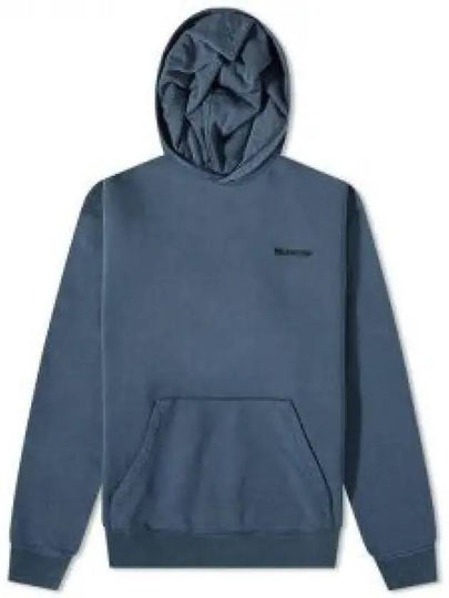 Logo Cotton Hoodie Washed Blue - BALENCIAGA - BALAAN 2